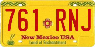 NM license plate 761RNJ