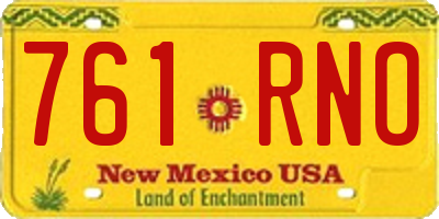 NM license plate 761RNO