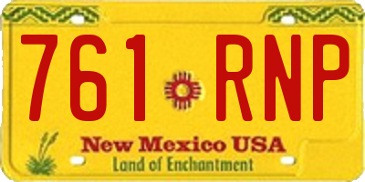 NM license plate 761RNP