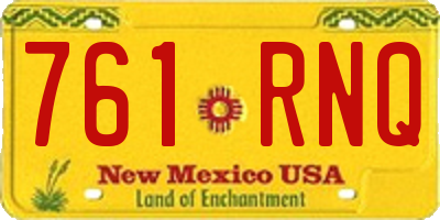 NM license plate 761RNQ