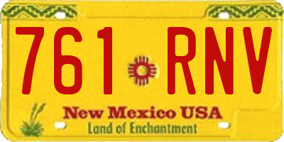 NM license plate 761RNV