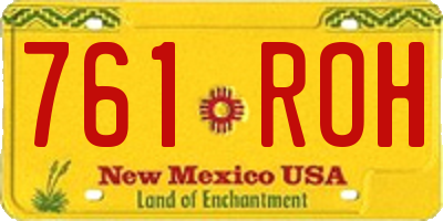 NM license plate 761ROH