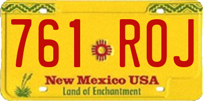 NM license plate 761ROJ