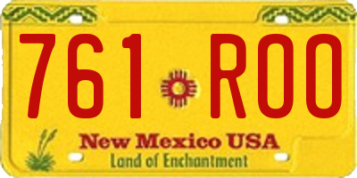 NM license plate 761ROO