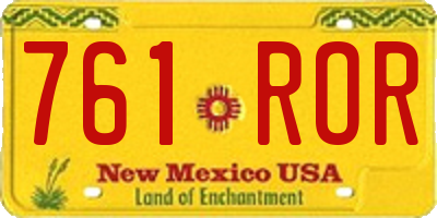 NM license plate 761ROR