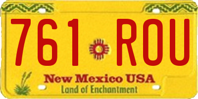 NM license plate 761ROU