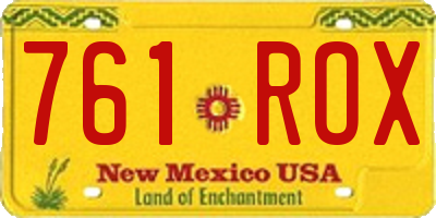 NM license plate 761ROX