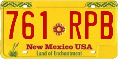 NM license plate 761RPB
