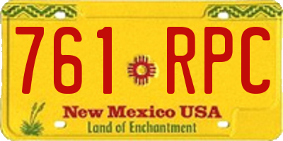 NM license plate 761RPC