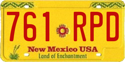 NM license plate 761RPD