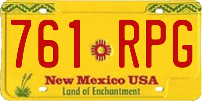 NM license plate 761RPG