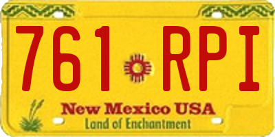 NM license plate 761RPI