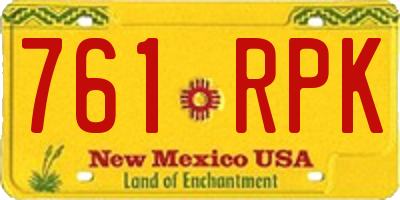 NM license plate 761RPK