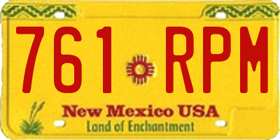 NM license plate 761RPM