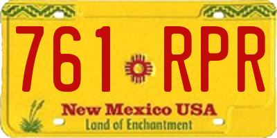 NM license plate 761RPR