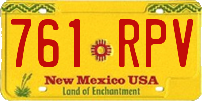 NM license plate 761RPV