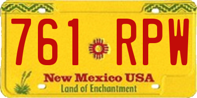 NM license plate 761RPW