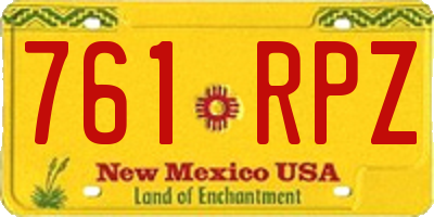 NM license plate 761RPZ