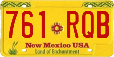 NM license plate 761RQB