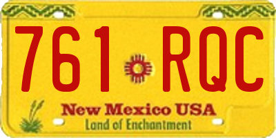 NM license plate 761RQC