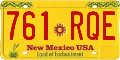 NM license plate 761RQE