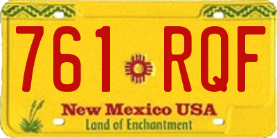 NM license plate 761RQF