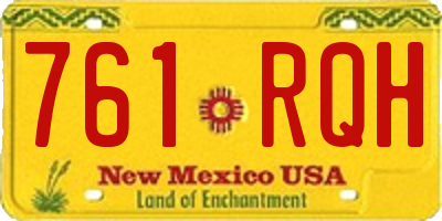 NM license plate 761RQH