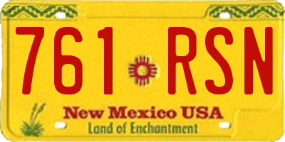 NM license plate 761RSN