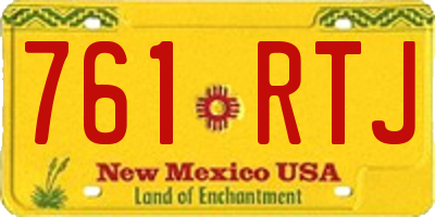 NM license plate 761RTJ