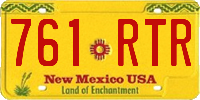NM license plate 761RTR