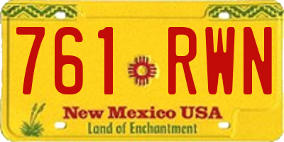 NM license plate 761RWN