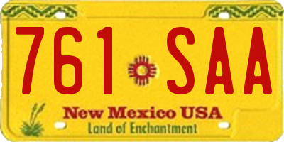 NM license plate 761SAA