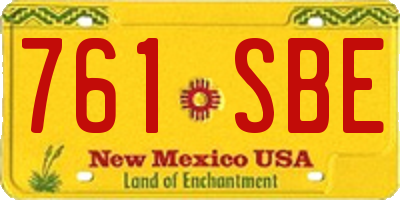 NM license plate 761SBE
