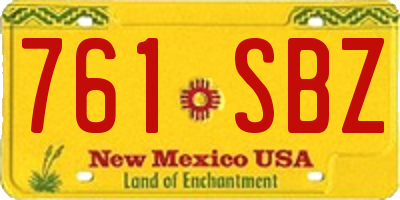 NM license plate 761SBZ