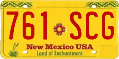 NM license plate 761SCG
