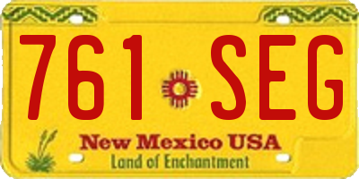 NM license plate 761SEG