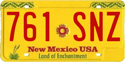 NM license plate 761SNZ