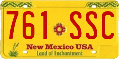 NM license plate 761SSC