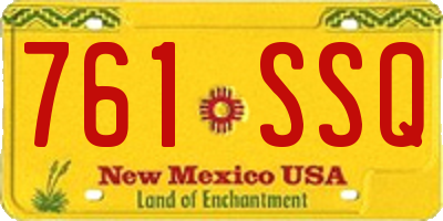NM license plate 761SSQ