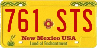 NM license plate 761STS