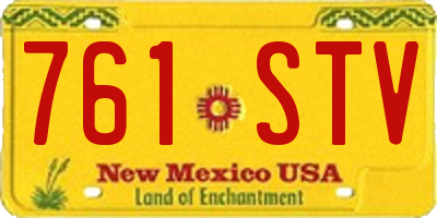 NM license plate 761STV