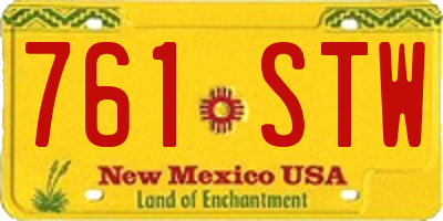 NM license plate 761STW