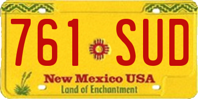 NM license plate 761SUD