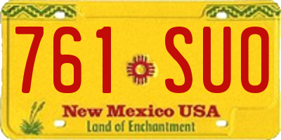 NM license plate 761SUO