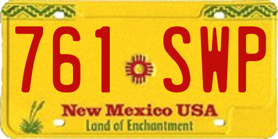 NM license plate 761SWP