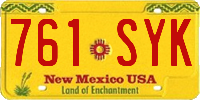 NM license plate 761SYK