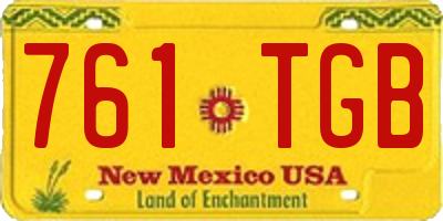 NM license plate 761TGB