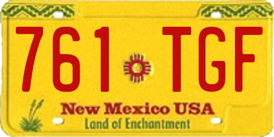 NM license plate 761TGF