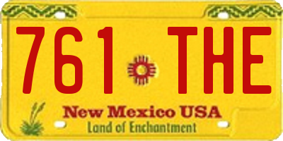 NM license plate 761THE
