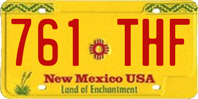 NM license plate 761THF
